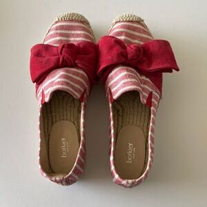 Botkier Espadrille Wesley Red Striped Bow Platform Shoes size 8